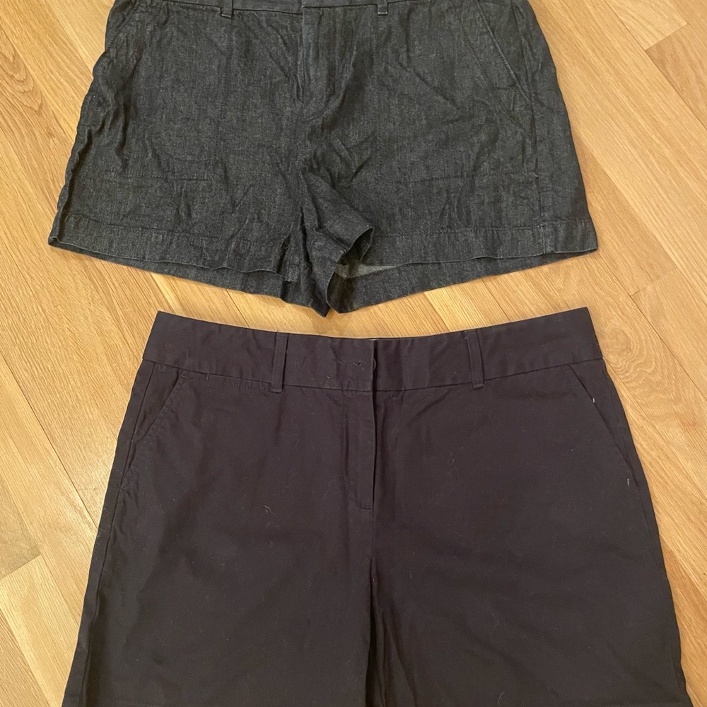 Loft/ Women's Black and Dark Denim Color Shorts /Set of two/ size 10